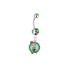 Boston Celtics Silver Green Swarovski Belly Button Navel Ring - Customize Gem Colors