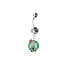 Boston Celtics Silver Black Swarovski Belly Button Navel Ring - Customize Gem Colors