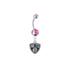 Brooklyn Nets Silver Pink Swarovski Belly Button Navel Ring - Customize Gem Colors