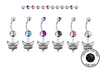 Charlotte Hornets Silver Swarovski Belly Button Navel Ring - Customize Gem Colors