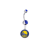 Golden State Warriors Silver Blue Swarovski Belly Button Navel Ring - Customize Gem Colors
