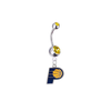 Indiana Pacers Silver Gold Swarovski Belly Button Navel Ring - Customize Gem Colors