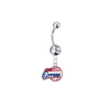 Los Angeles Clippers Silver Clear Swarovski Belly Button Navel Ring - Customize Gem Colors