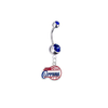 Los Angeles Clippers Silver Blue Swarovski Belly Button Navel Ring - Customize Gem Colors
