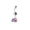 Los Angeles Clippers Silver Black Swarovski Belly Button Navel Ring - Customize Gem Colors