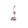 Los Angeles Clippers Silver Pink Swarovski Belly Button Navel Ring - Customize Gem Colors