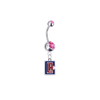 Los Angeles Clippers Style 2 Silver Pink Swarovski Belly Button Navel Ring - Customize Gem Colors