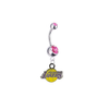 Los Angeles Lakers Silver Pink Swarovski Belly Button Navel Ring - Customize Gem Colors