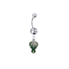Milwaukee Bucks Silver Clear Swarovski Belly Button Navel Ring - Customize Gem Colors