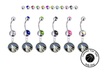 Minnesota Timberwolves Silver Swarovski Belly Button Navel Ring - Customize Gem Colors