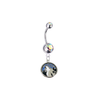 Minnesota Timberwolves Silver Auora Borealis Swarovski Belly Button Navel Ring - Customize Gem Colors