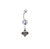 New Orleans Pelicans Silver Clear Swarovski Belly Button Navel Ring - Customize Gem Colors