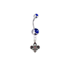 New Orleans Pelicans Silver Blue Swarovski Belly Button Navel Ring - Customize Gem Colors