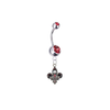 New Orleans Pelicans Silver Red Swarovski Belly Button Navel Ring - Customize Gem Colors