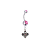 New Orleans Pelicans Silver Pink Swarovski Belly Button Navel Ring - Customize Gem Colors