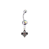 New Orleans Pelicans Silver Gold Swarovski Belly Button Navel Ring - Customize Gem Colors