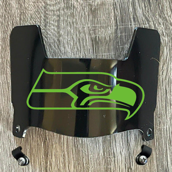 Seattle Seahawks Mini Football Helmet Visor Shield Black Dark Tint w/ Clips