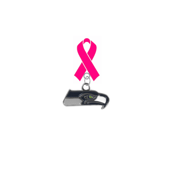 Seattle Seahawks NFL Breast Cancer Awareness / Mothers Day Pink Ribbon Lapel Pin