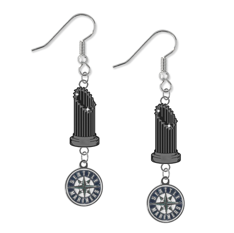 Seattle Mariners MLB World Series Trophy Dangle Earrings