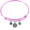 Seattle Mariners Pink MLB Expandable Wire Bangle Charm Bracelet