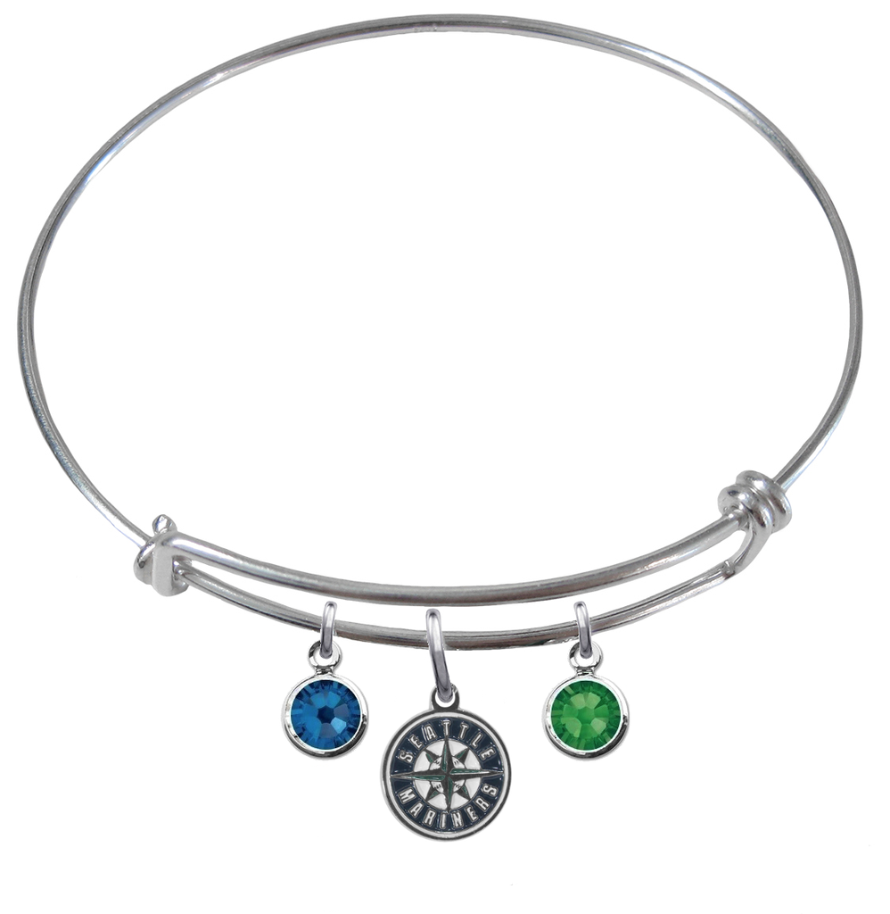 Seattle Mariners MLB Expandable Wire Bangle Charm Bracelet