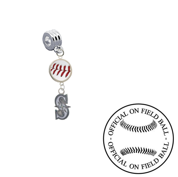 Seattle Mariners 2 On Field Baseball Universal European Bracelet Charm (Pandora Compatible)