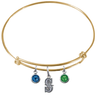 Seattle Mariners Style 2 Gold MLB Expandable Wire Bangle Charm Bracelet