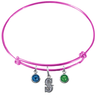 Seattle Mariners Style 2 Pink MLB Expandable Wire Bangle Charm Bracelet