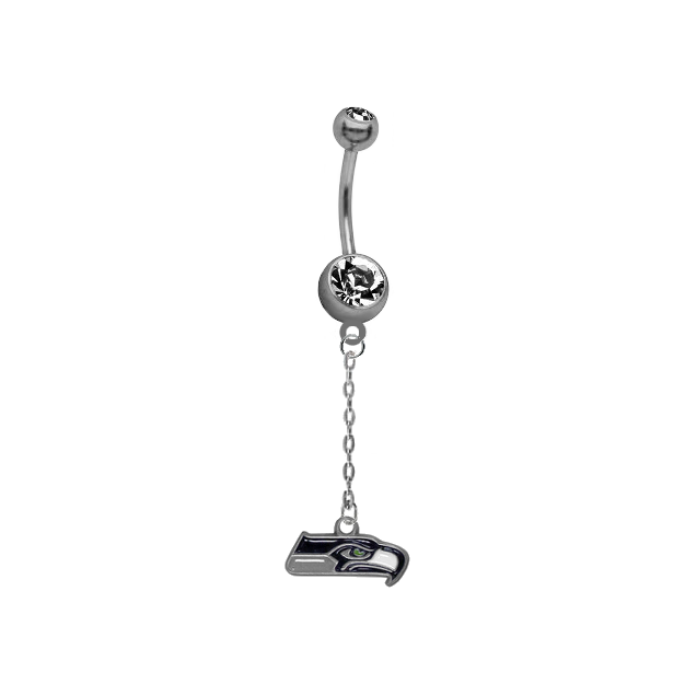 Seattle Seahawks Chain NFL Football Belly Button Navel Ring