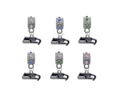 Seattle Seahawks NFL Football Crystal Rhinestone European Bracelet Charm