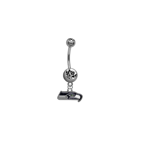 Seattle Seahawks NFL Football Belly Button Navel Ring