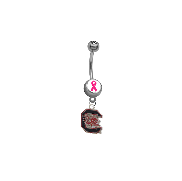 South Carolina Gamecocks Breast Cancer Awareness Belly Button Navel Ring