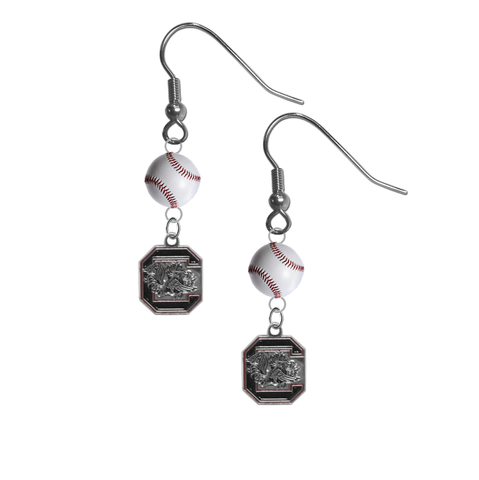 South Carolina Gamecocks NCAA Baseball Dangle Earrings