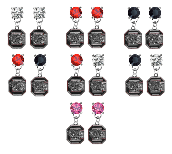 South Carolina Gamecocks NCAA Swarovski Crystal Stud Rhinestone Earrings