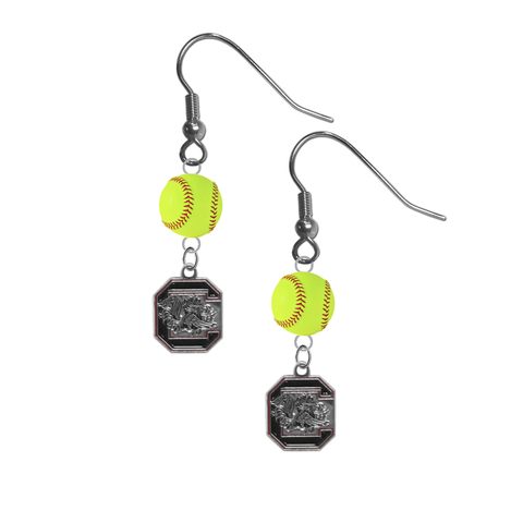 South Carolina Gamecocks NCAA Fastpitch Softball Dangle Earrings