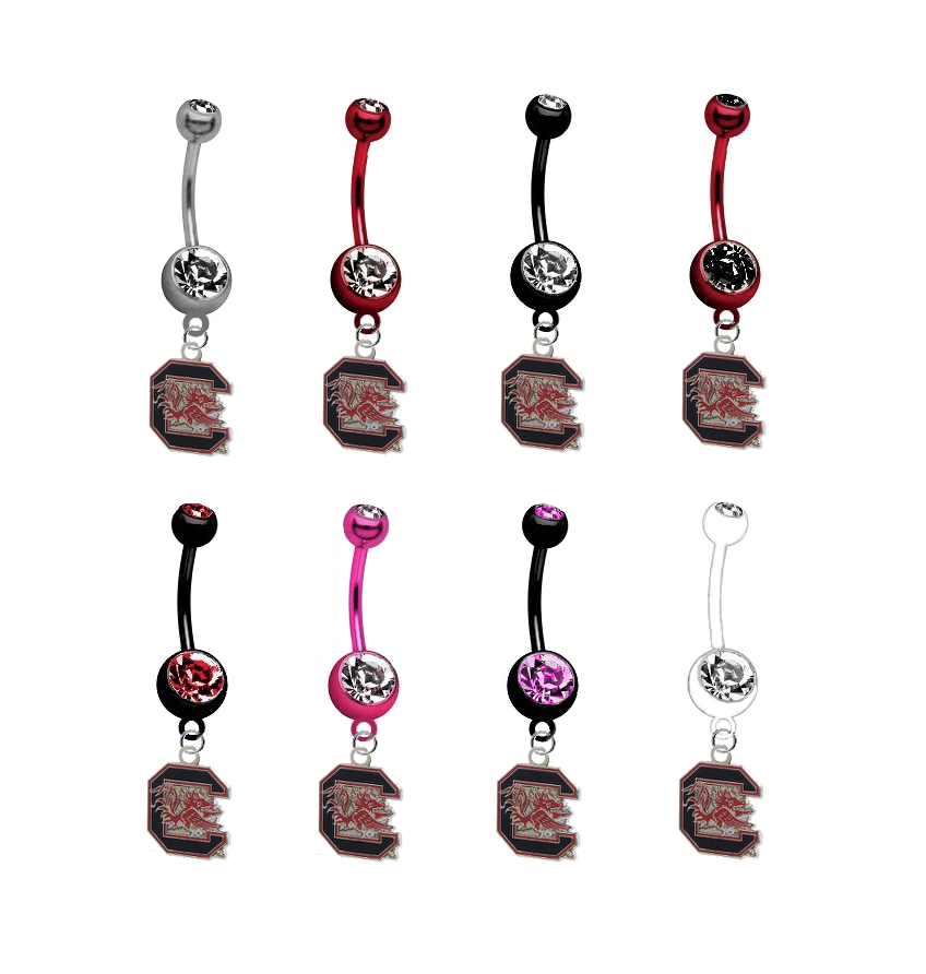 South Carolina Gamecocks NCAA College Belly Button Navel Ring - Pick Your Color