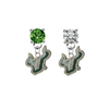 South Florida Bulls GREEN & CLEAR Swarovski Crystal Stud Rhinestone Earrings
