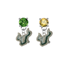 South Florida Bulls GREEN & GOLD Swarovski Crystal Stud Rhinestone Earrings