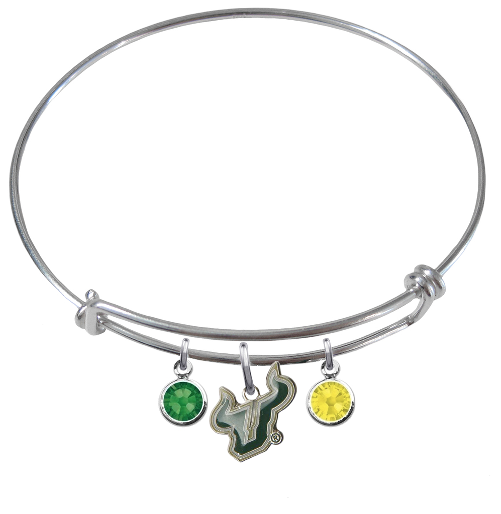 South Florida Bulls NCAA Expandable Wire Bangle Charm Bracelet