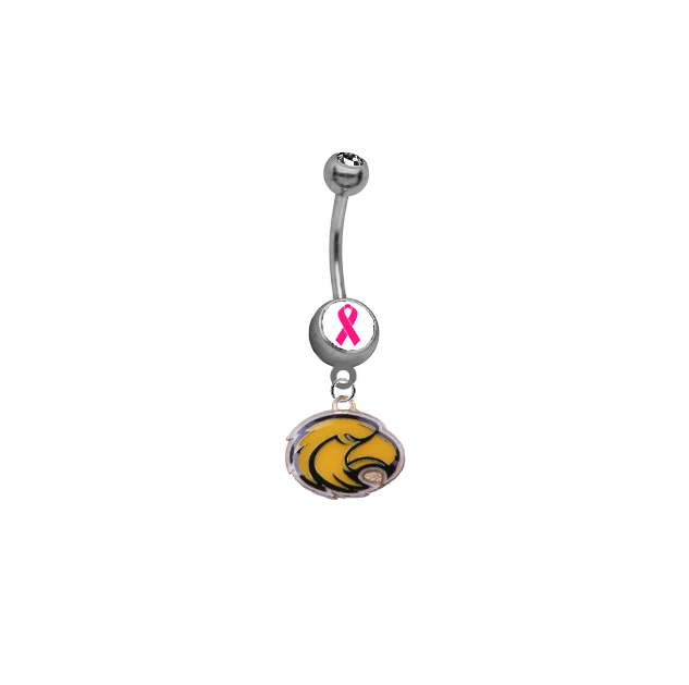 Southern Miss Golden Eagles Breast Cancer Awareness Belly Button Navel Ring