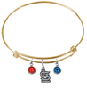 St Louis Cardinals Gold MLB Expandable Wire Bangle Charm Bracelet