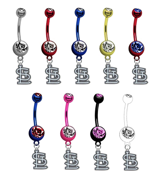 St Louis Cardinals MLB Baseball Belly Button Navel Ring - Pick Your Color