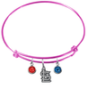 St Louis Cardinals Pink MLB Expandable Wire Bangle Charm Bracelet