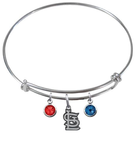 St Louis Cardinals MLB Expandable Wire Bangle Charm Bracelet