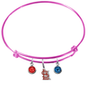 St Louis Cardinals Style 2 Pink MLB Expandable Wire Bangle Charm Bracelet