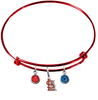 St Louis Cardinals Style 2 Red MLB Expandable Wire Bangle Charm Bracelet