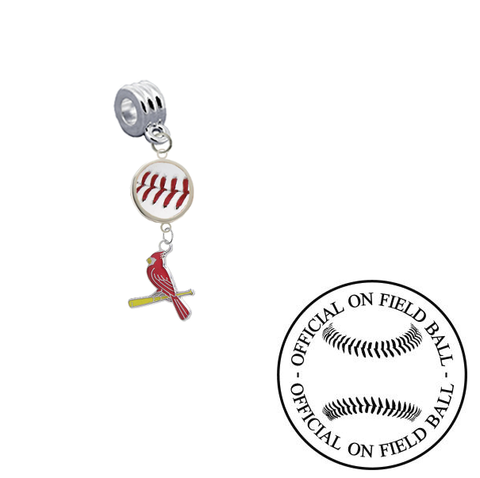 St Louis Cardinals 3 On Field Baseball Universal European Bracelet Charm (Pandora Compatible)