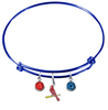 St Louis Cardinals Style 3 Blue MLB Expandable Wire Bangle Charm Bracelet