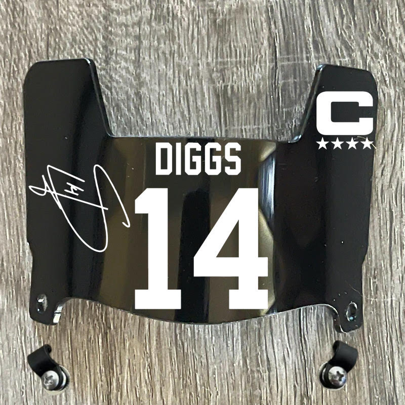 Buffalo Bills Stefon Diggs Mini Football Helmet Visor Shield Black Dark Tint w/ Clips