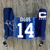 Buffalo Bills Stefon Diggs Mini Football Helmet Visor Shield Blue Chrome Mirror w/ Clips